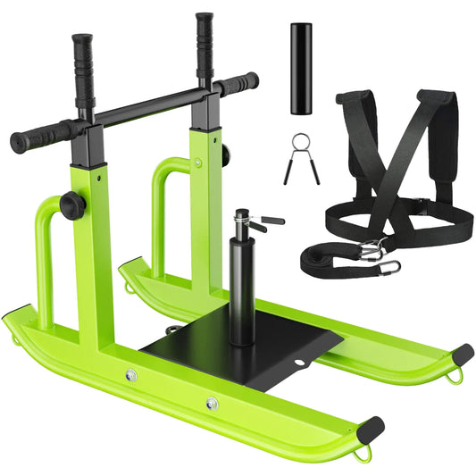 HARVOST Weight Sled Adjustable Height - Weight Training Pull Sled Gym Equipment for Fitness Strength & Speed Training Suitable for 1" & 2" Weight Plate (Green)